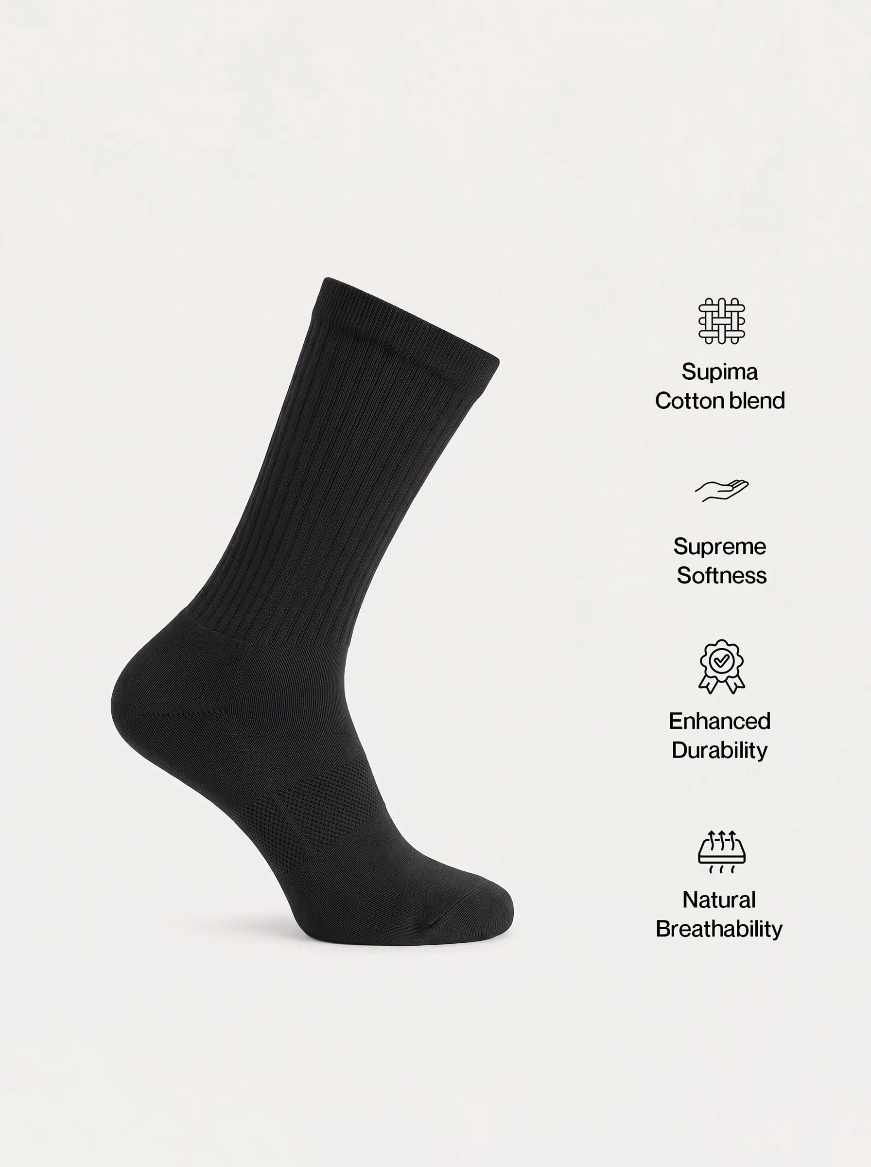 Calcetines de media caña de algodón Supima® — Pack de 3