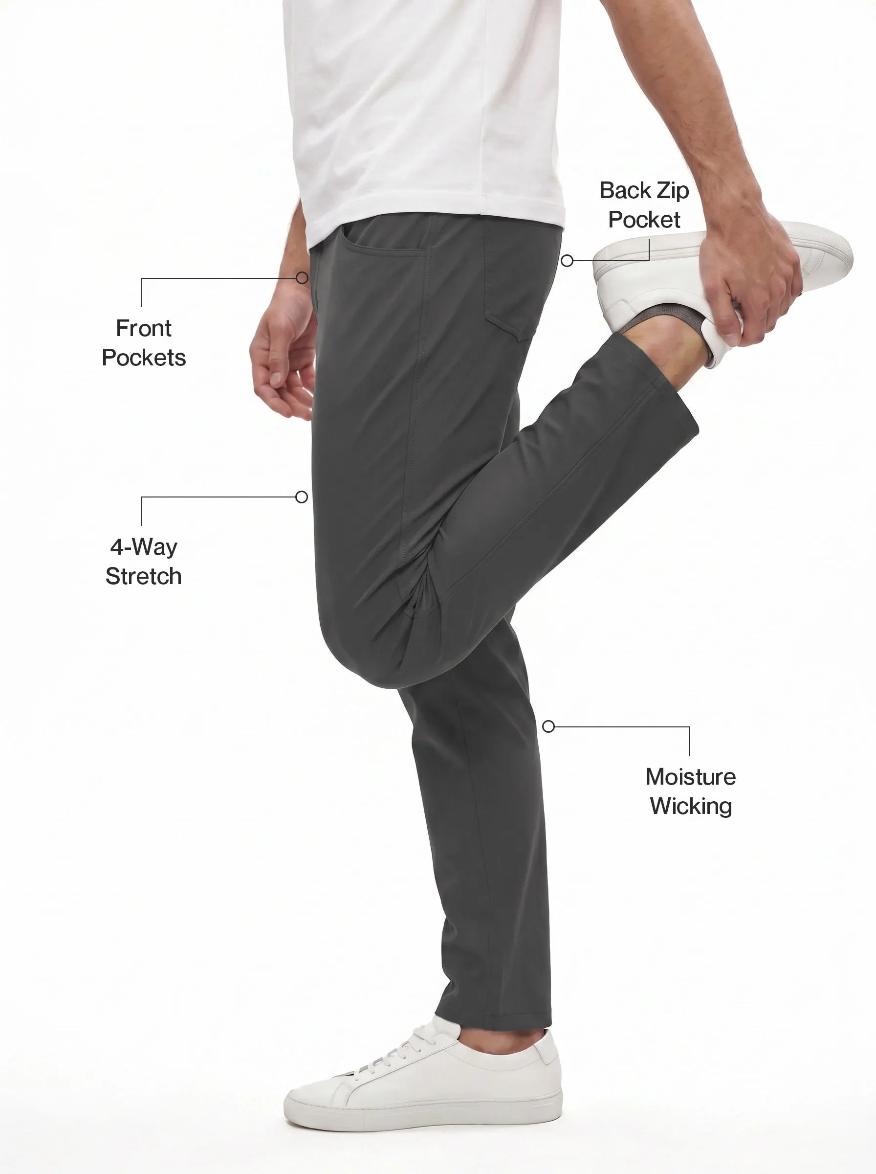Pantalón chino súper elástico Bonflex™ – Corte slim atlético — Pack de 2