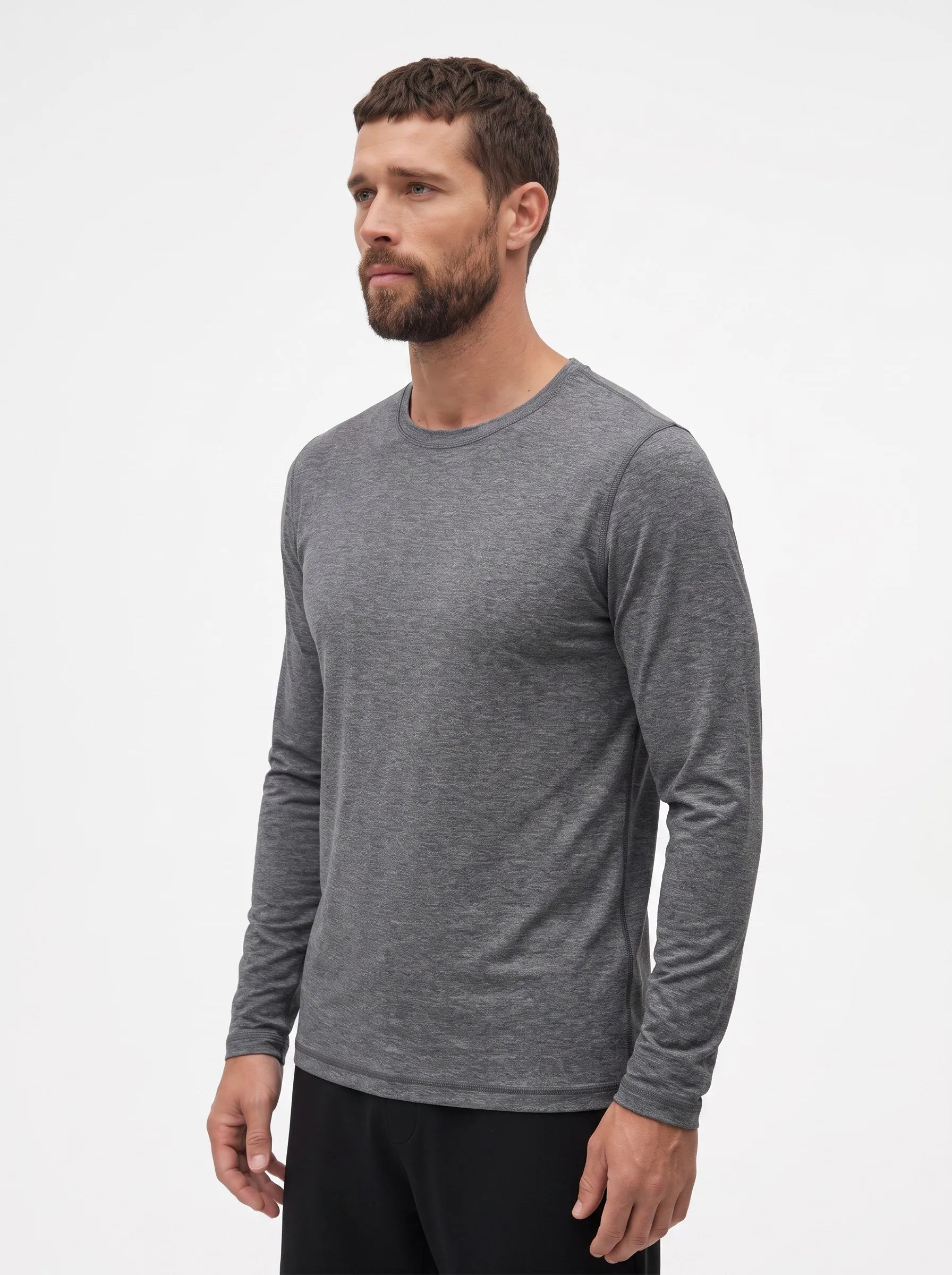 T-shirt de sport à manches longues col rond FlowBlend™