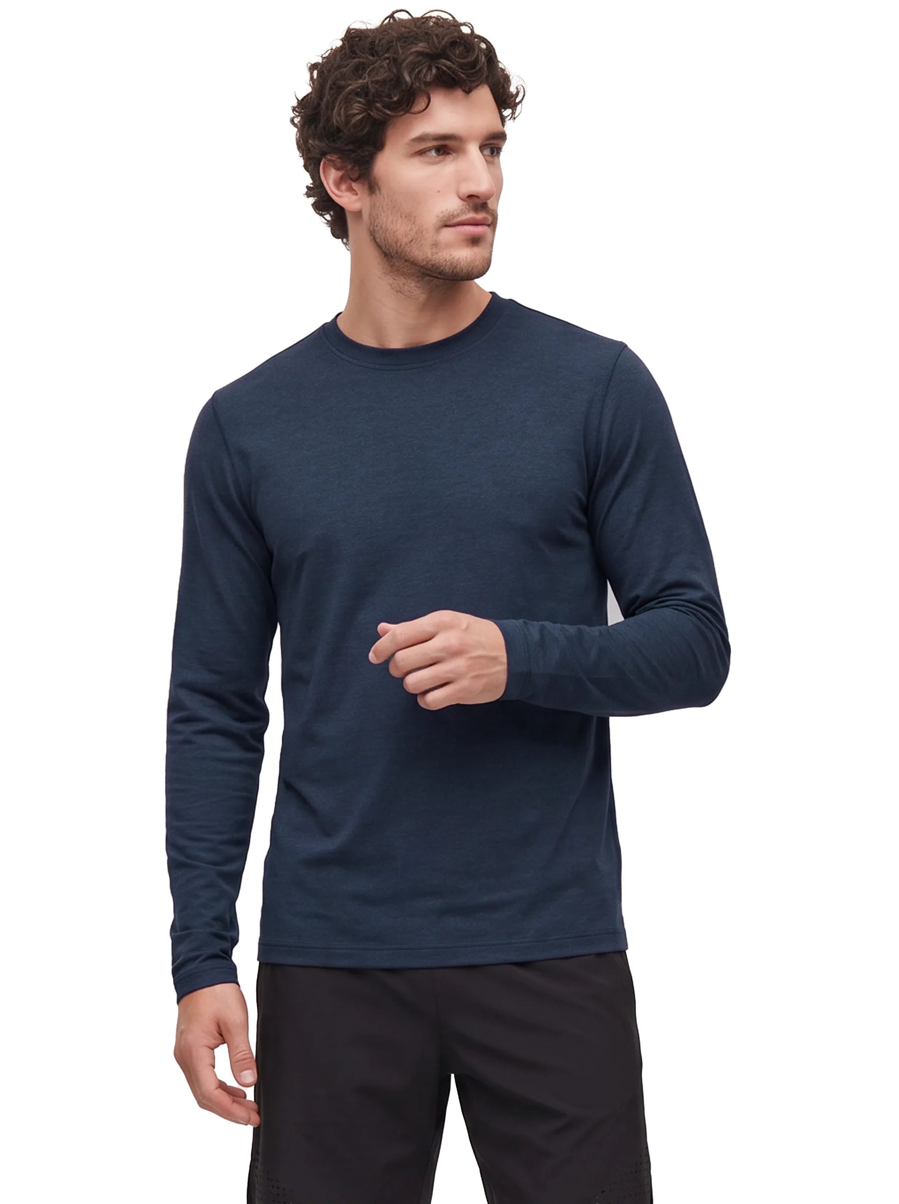 T-shirt de sport à manches longues col rond FlowBlend™