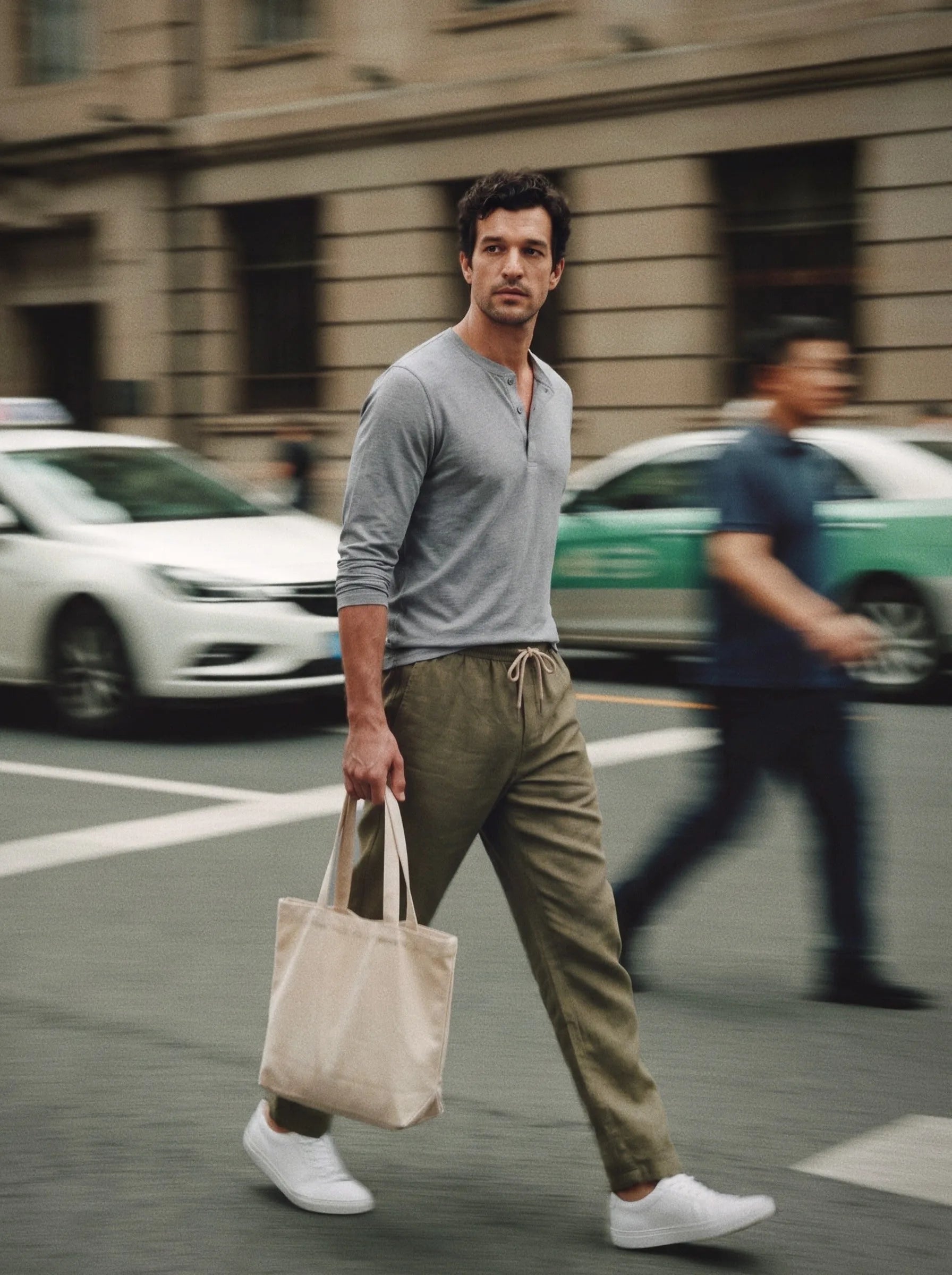 Pantalon à cordon en 100 % lin européen