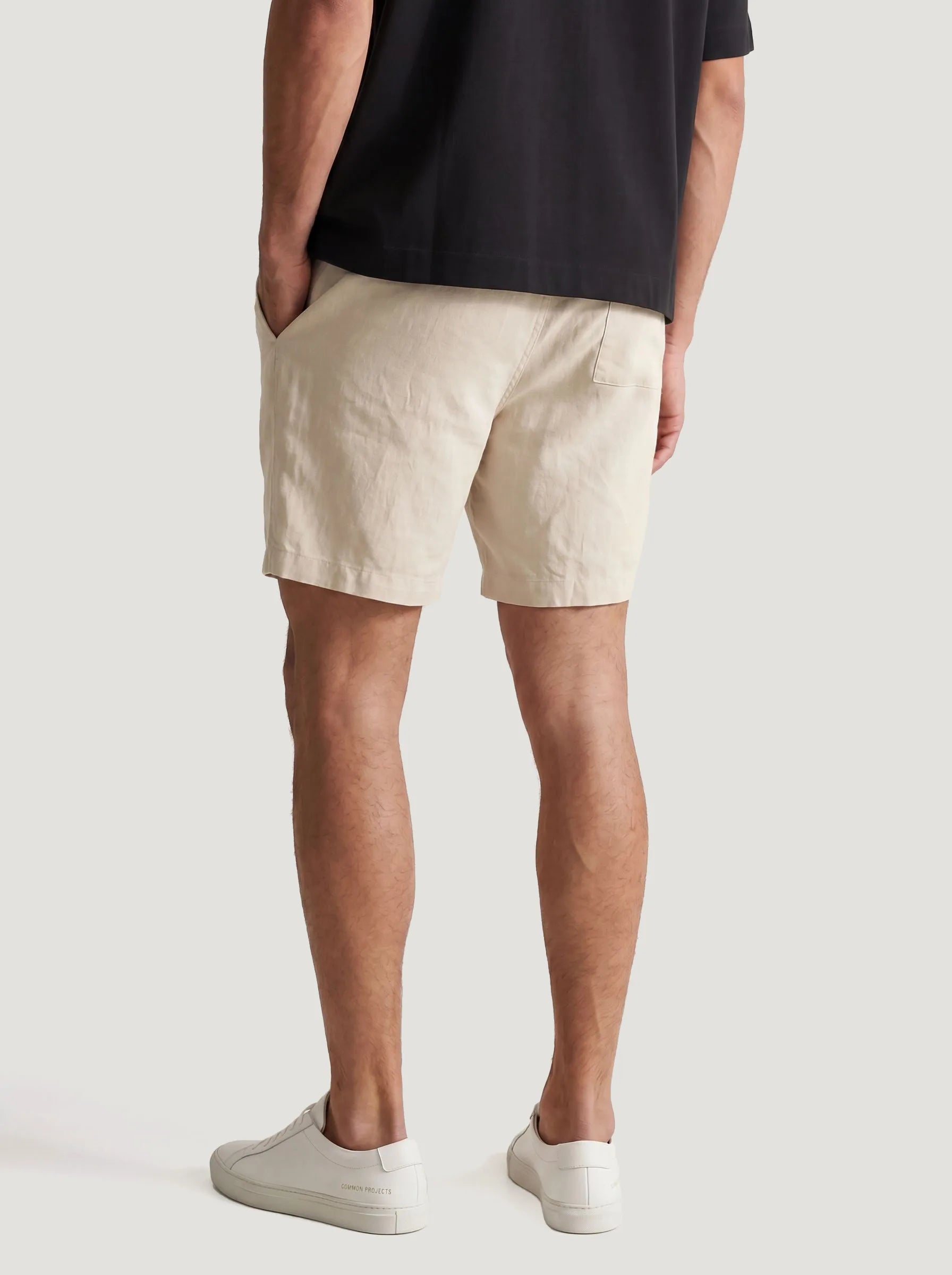 Shorts mit Kordelzug aus 100 % europäischem Leinen