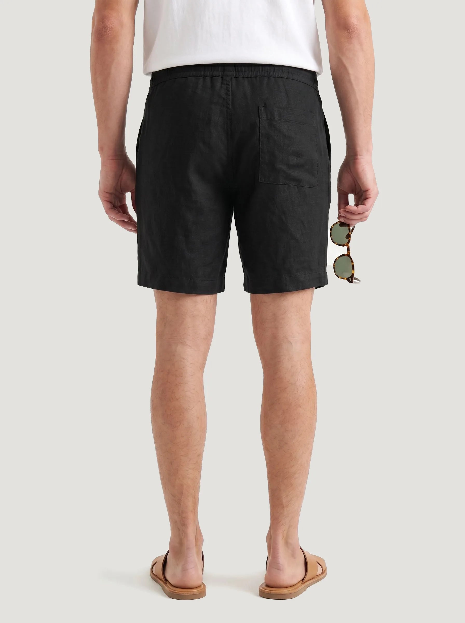 Shorts mit Kordelzug aus 100 % europäischem Leinen