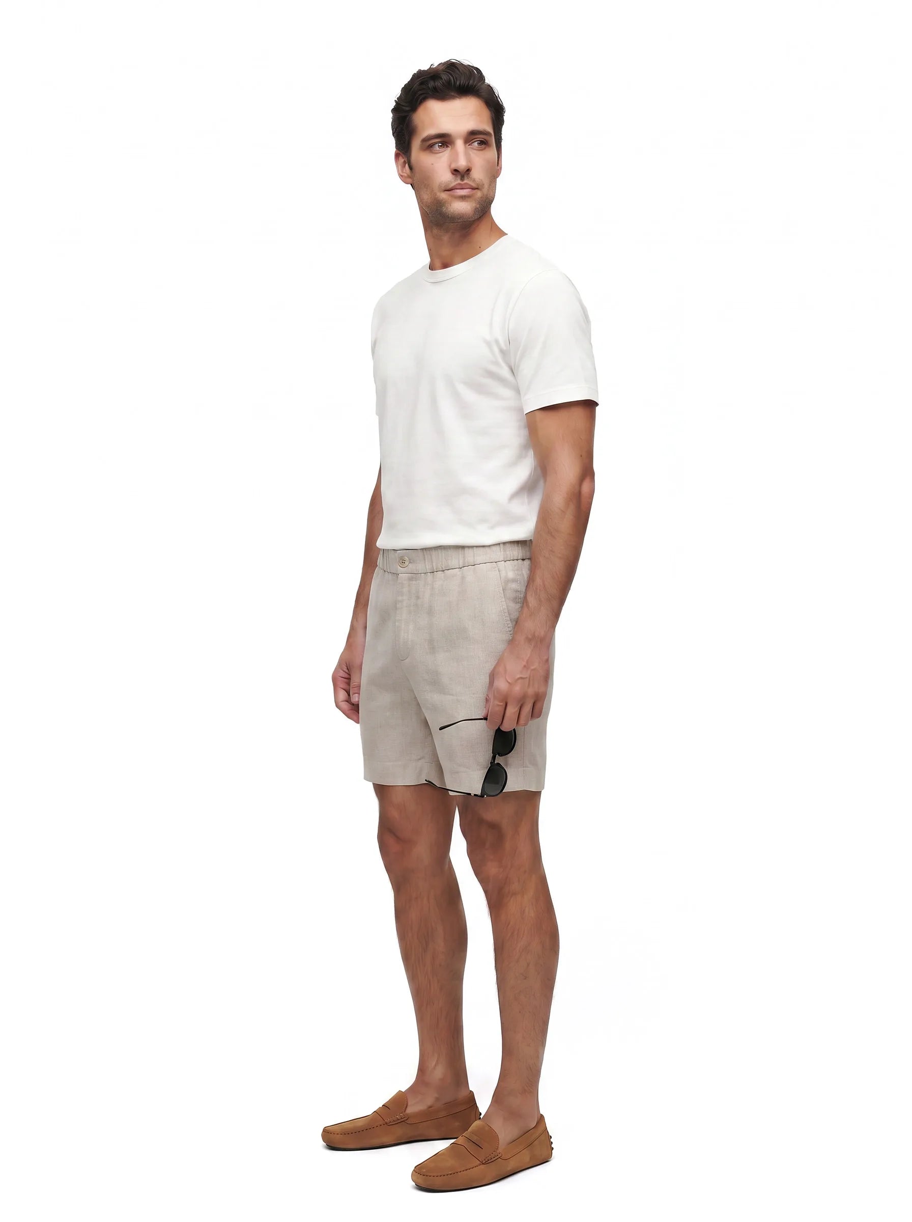 Anzugshorts aus 100 % europäischem Leinen