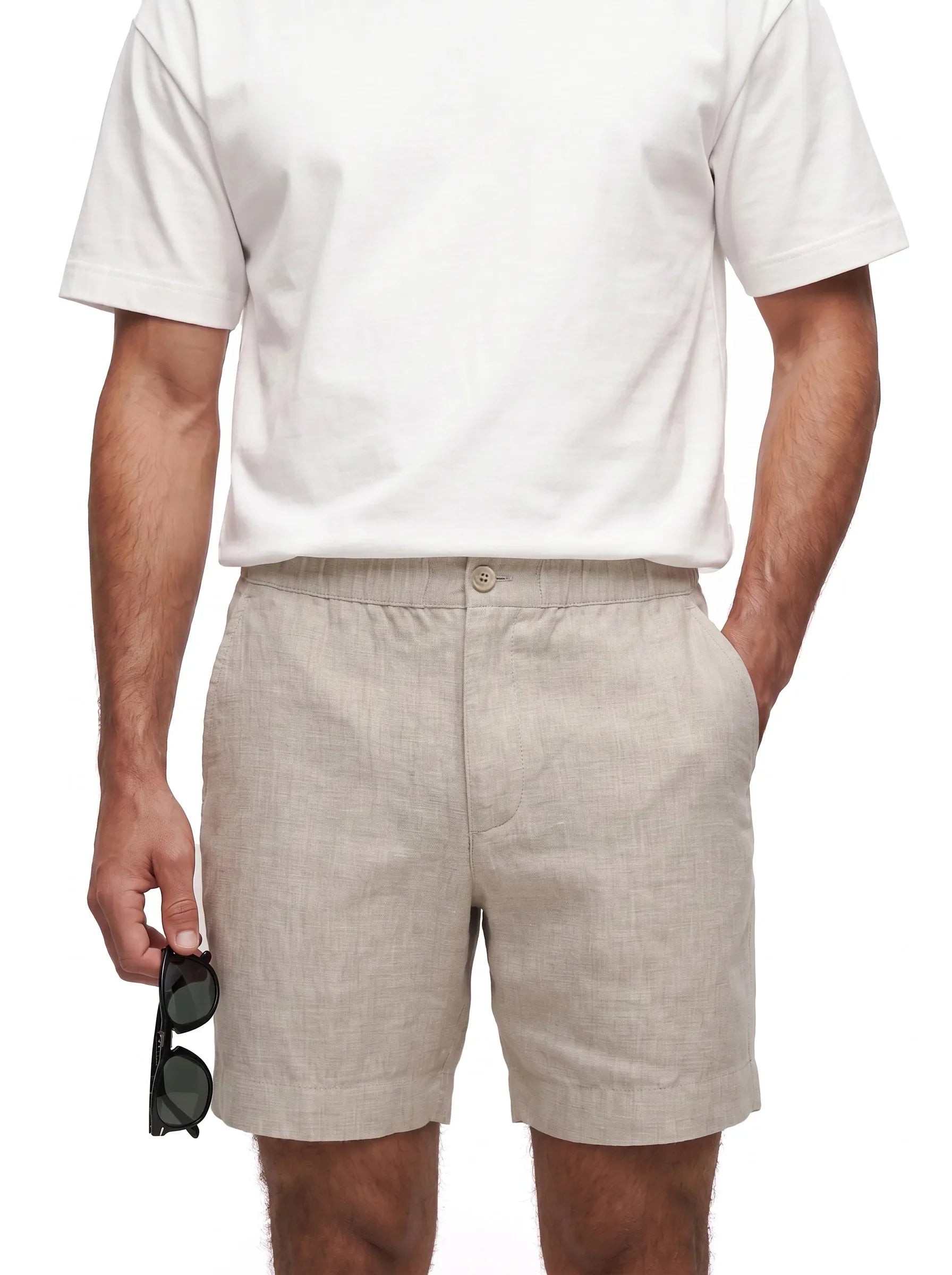 Pantaloncini eleganti in 100% lino europeo — Confezione da 2