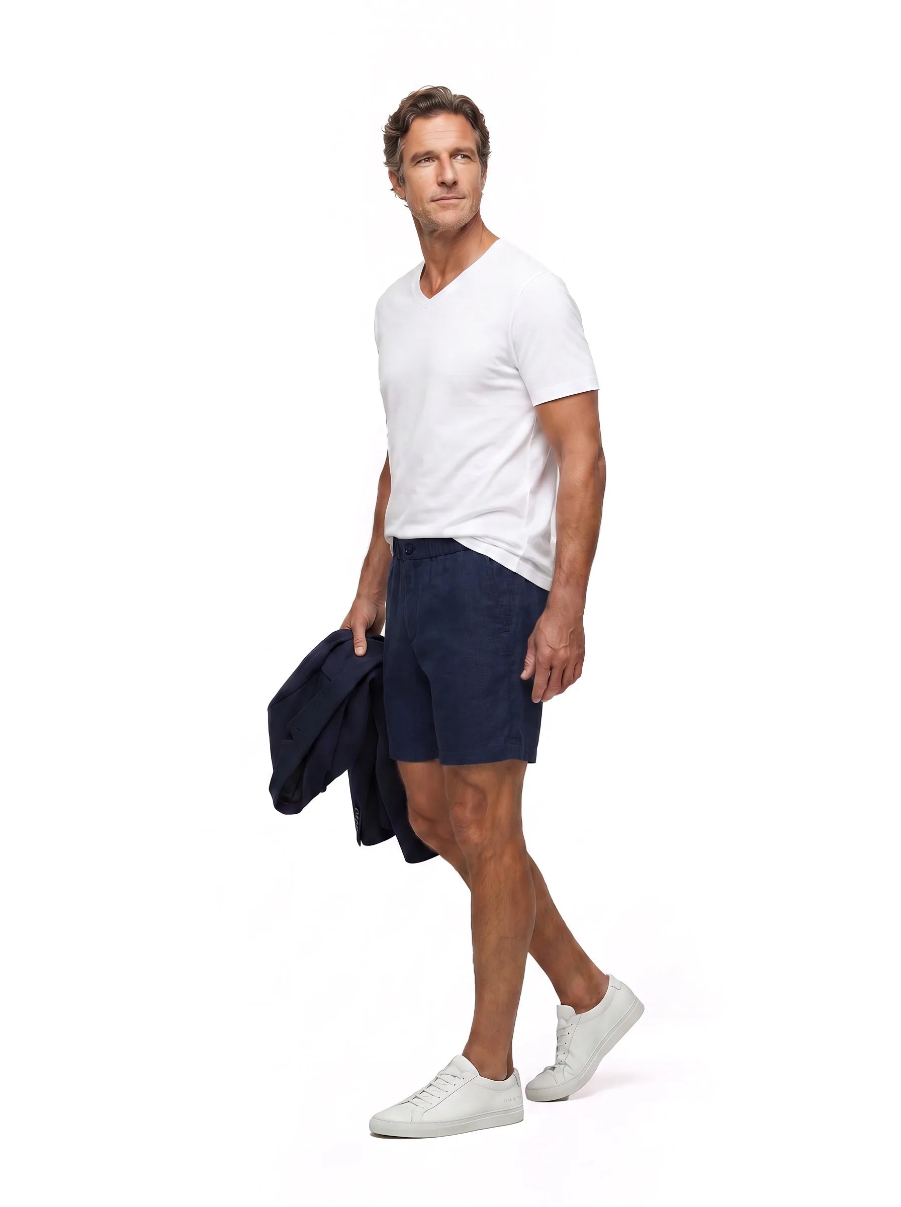 Pantalones cortos de vestir de 100 % lino europeo