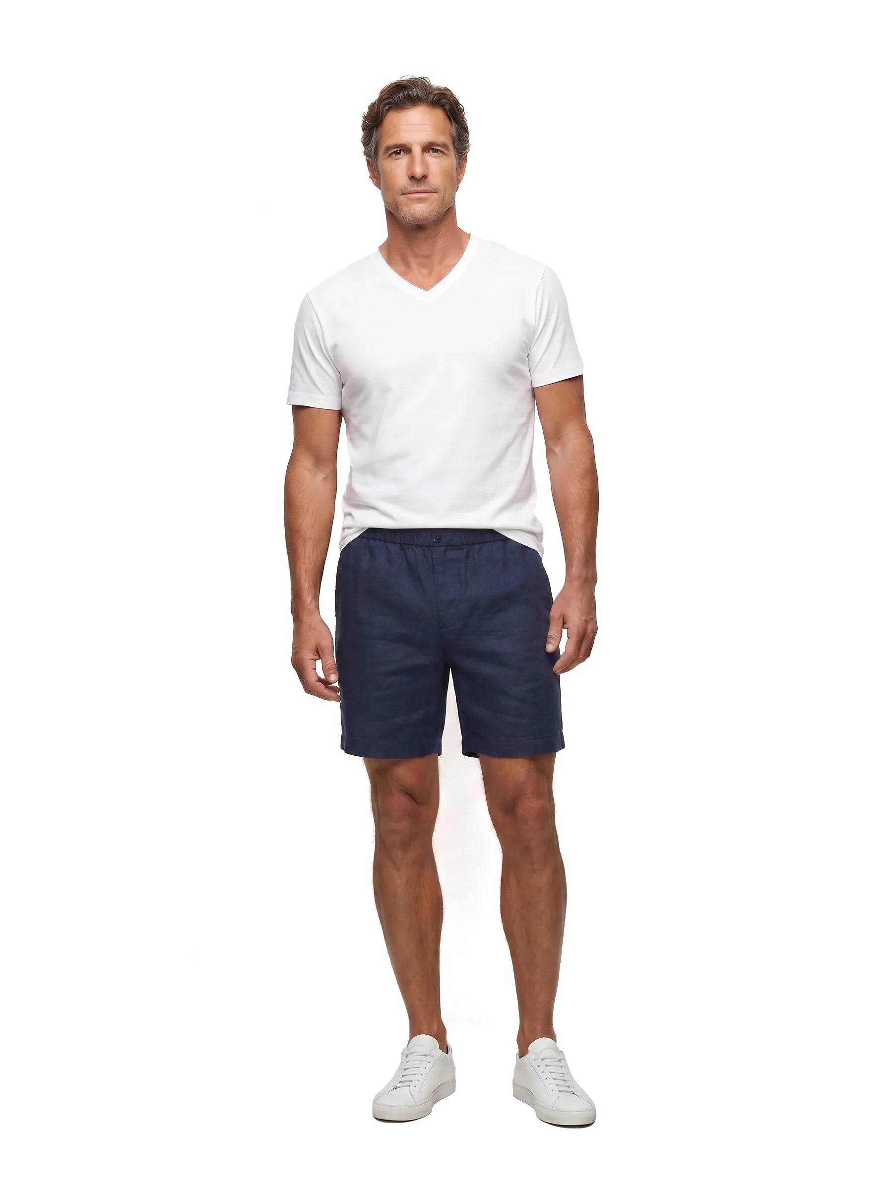 Pantalones cortos de vestir de 100 % lino europeo