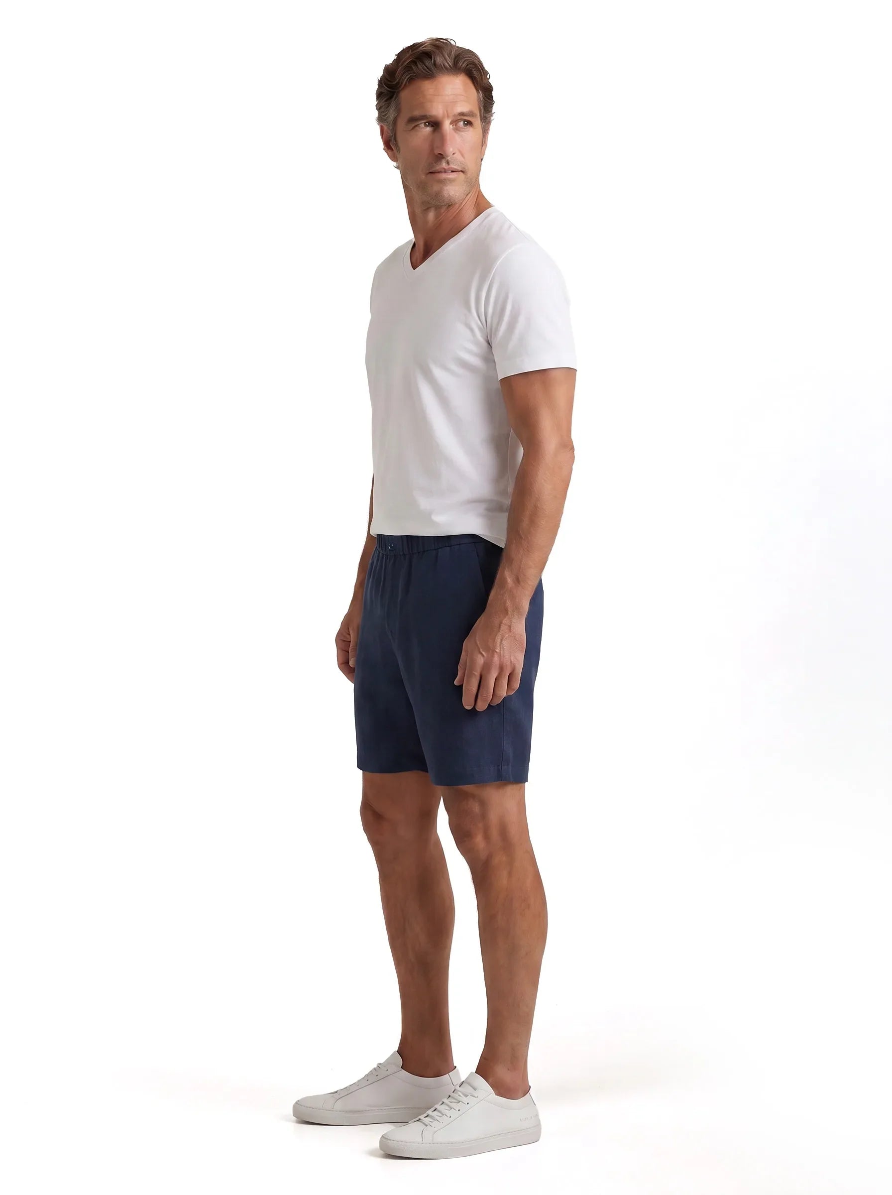 Pantaloncini eleganti in 100% lino europeo — Confezione da 2