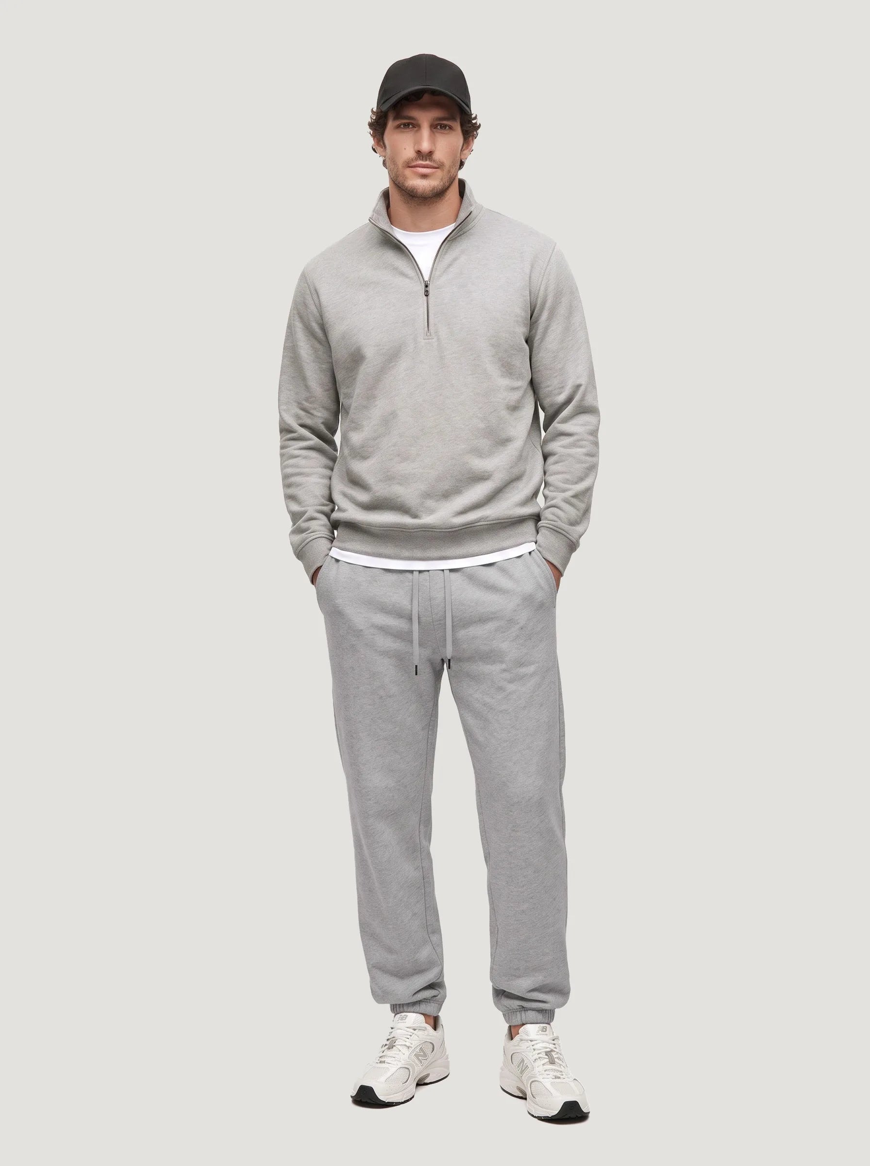 Pull demi-zip en coton biologique