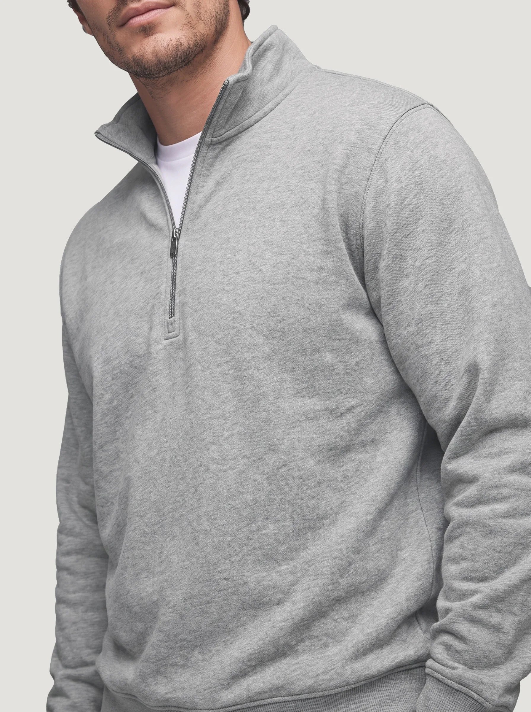 Pull demi-zip en coton biologique