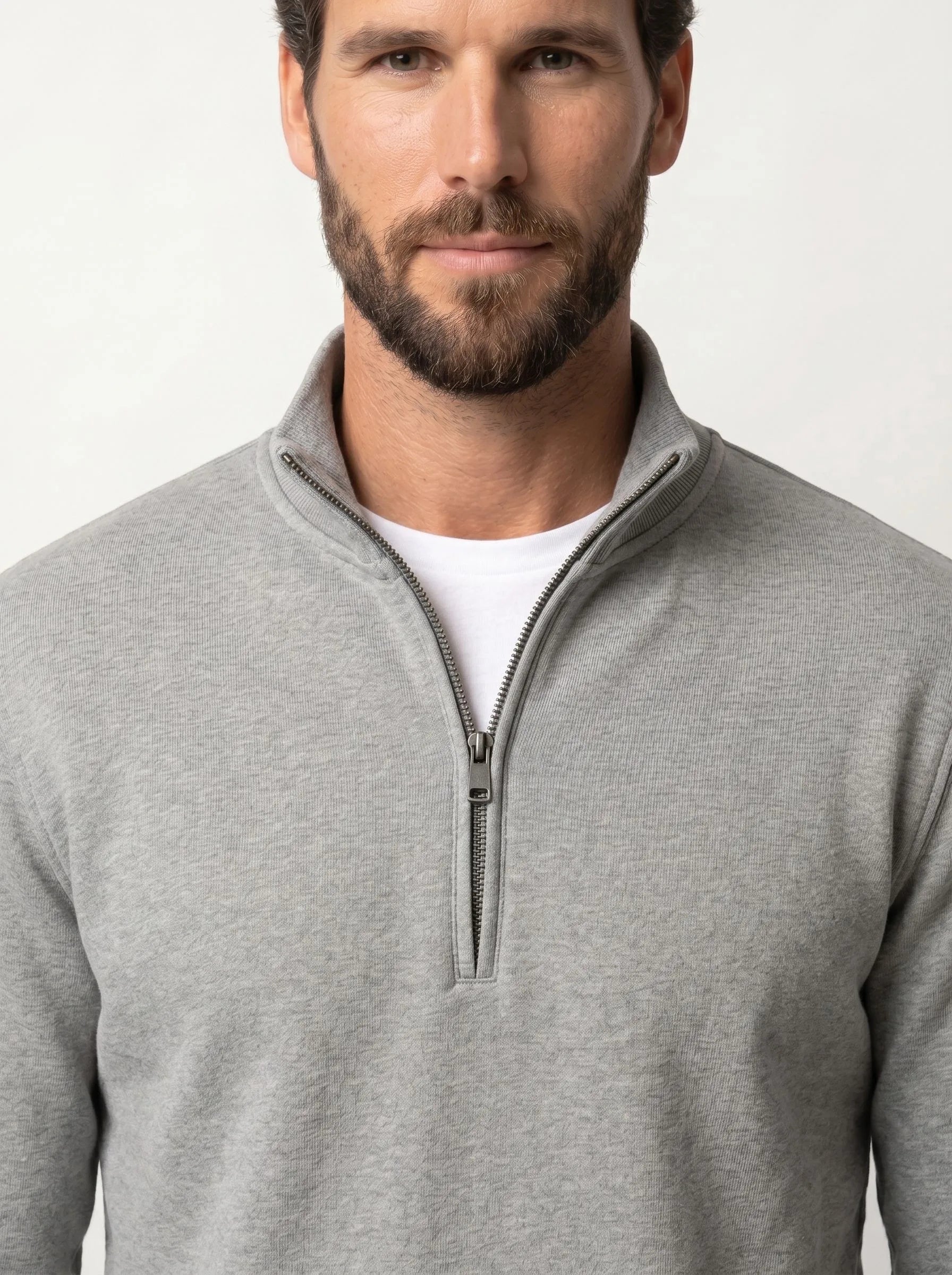 Pull demi-zip en coton biologique