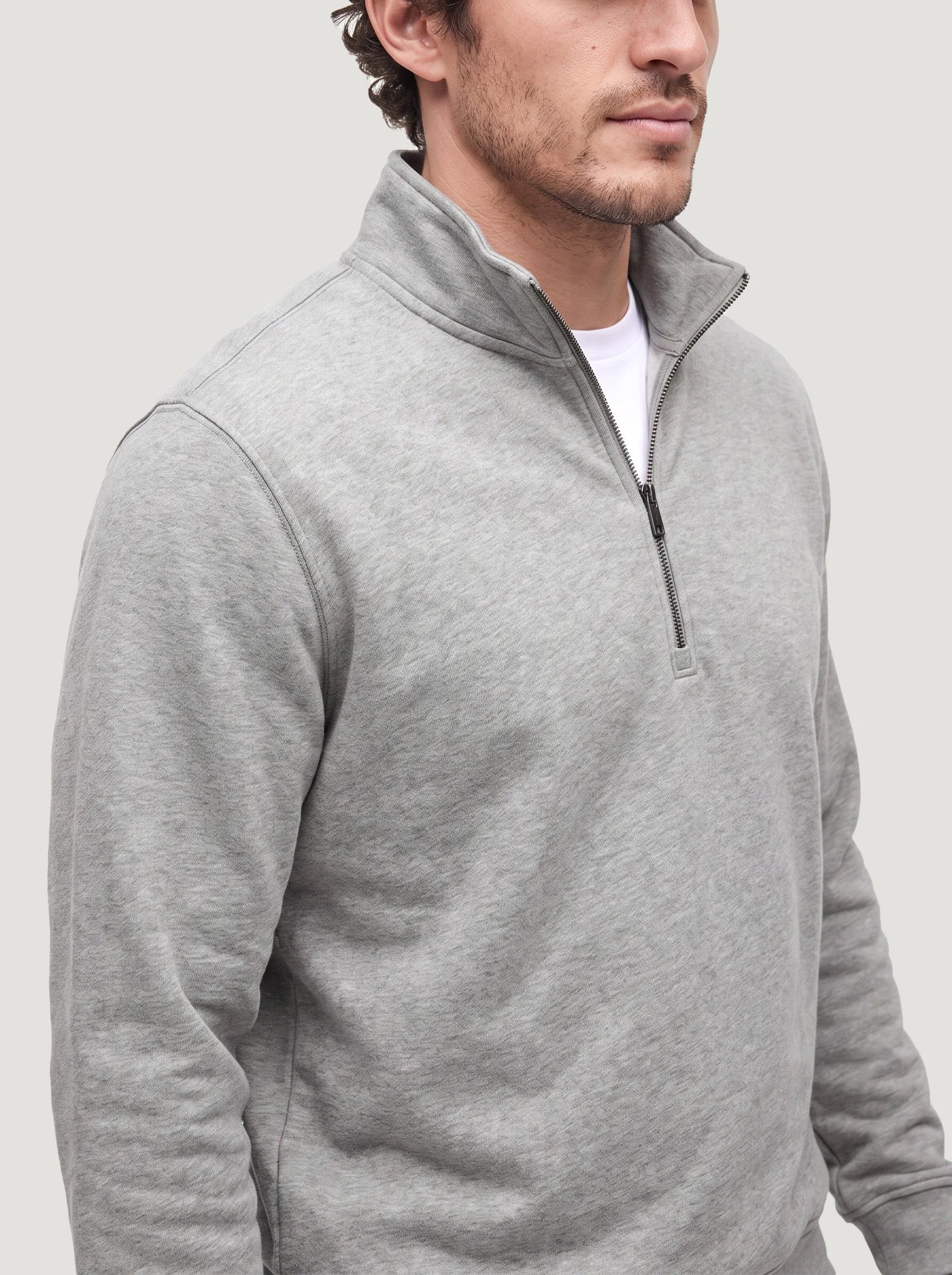 Pull demi-zip en coton biologique