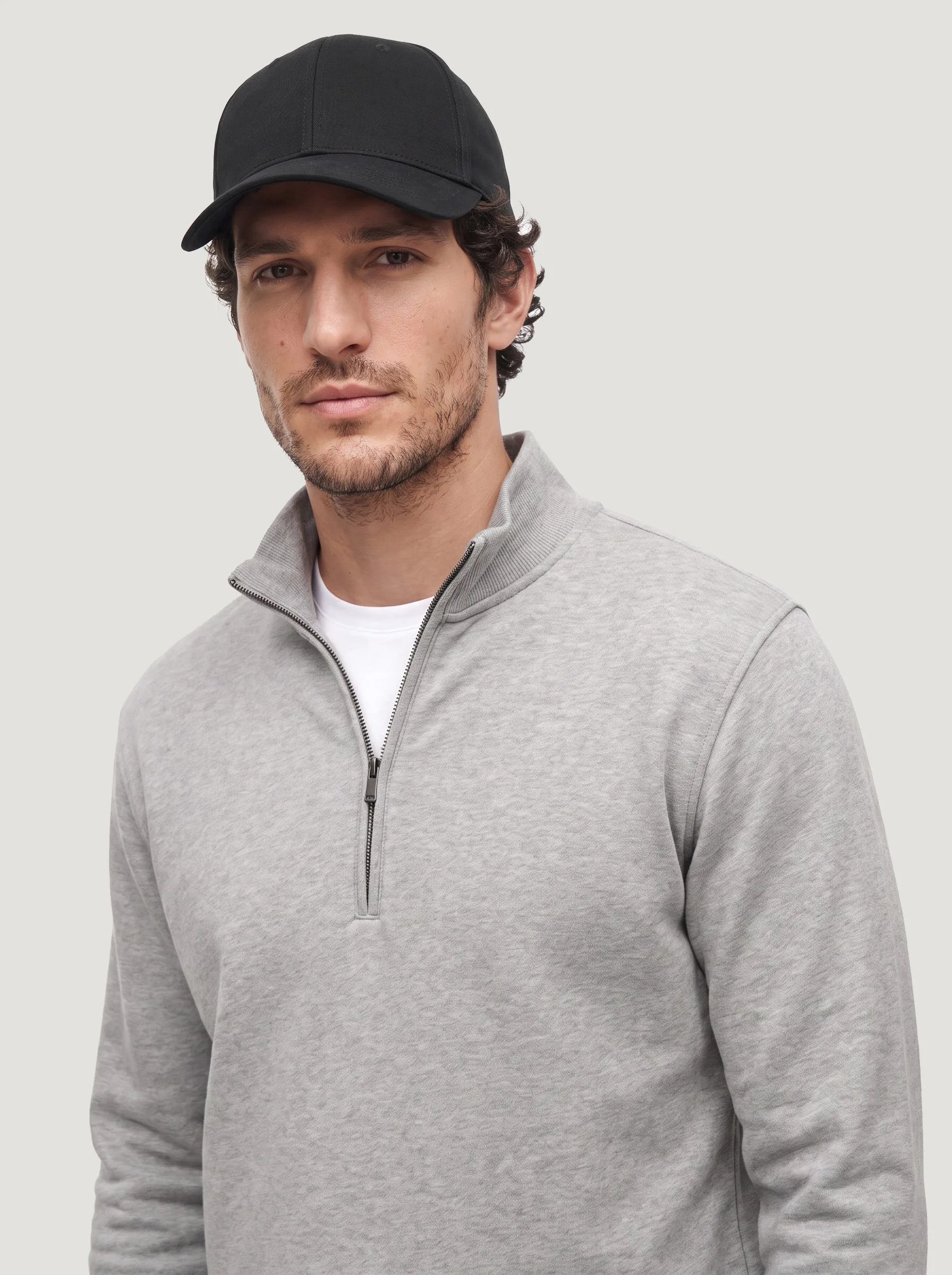 Pull demi-zip en coton biologique