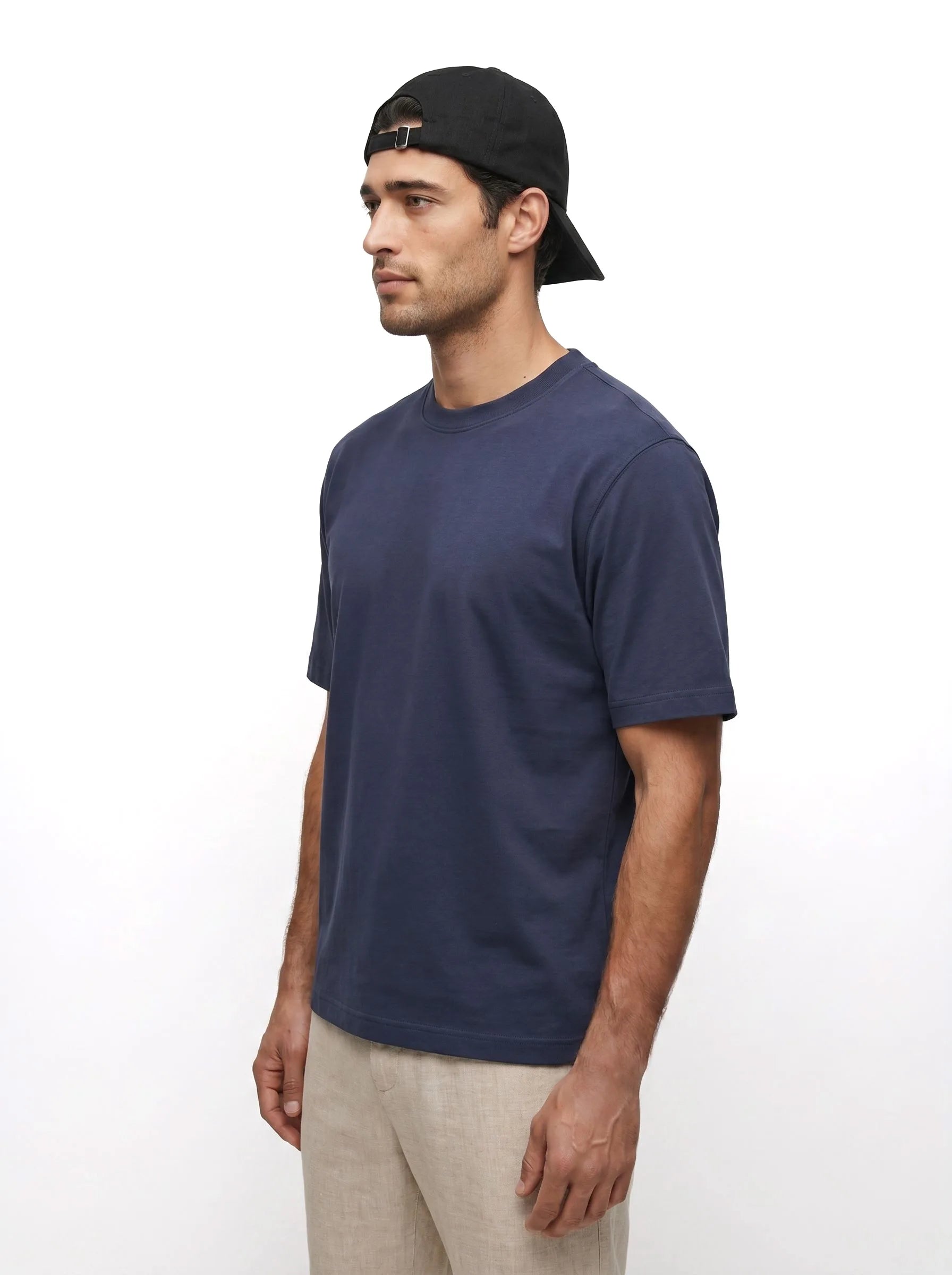 Schweres Rundhals-T-Shirt aus 100 % Bio-Baumwolle