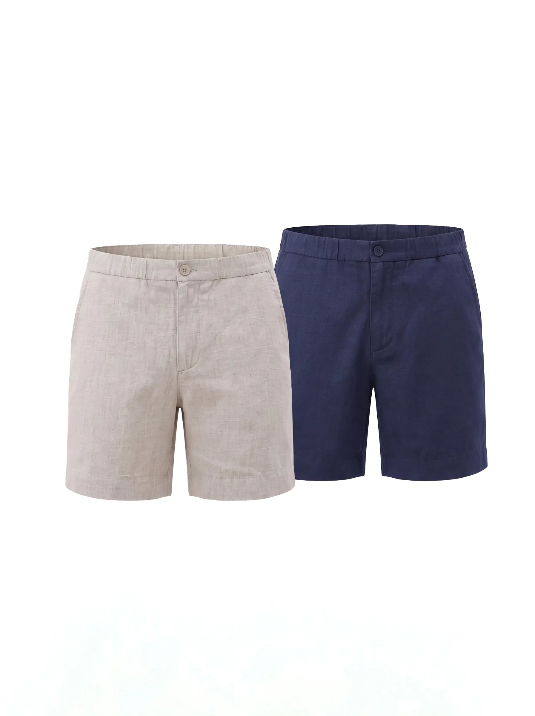 Pantaloncini eleganti in 100% lino europeo — Confezione da 2