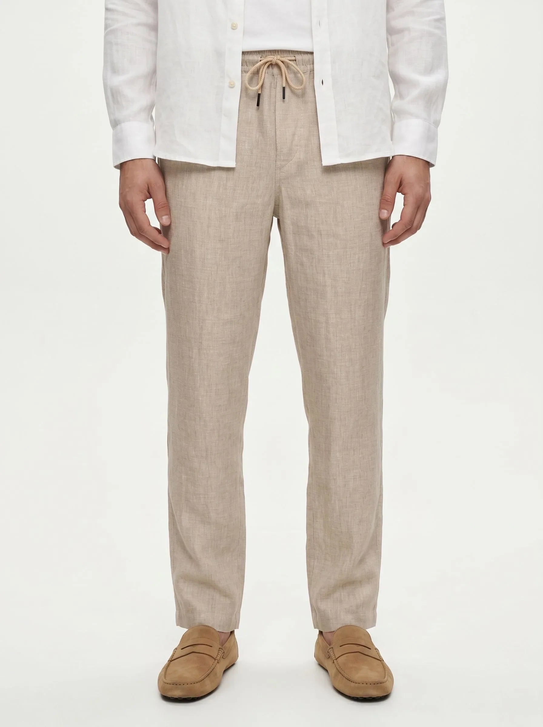 Pantalones informales de lino europeo 100% — Pack de 2