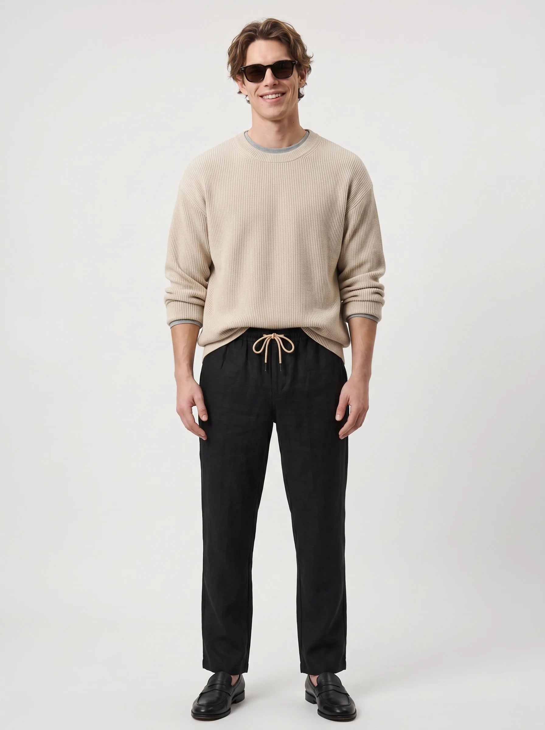 Pantalon décontracté 100 % lin européen
