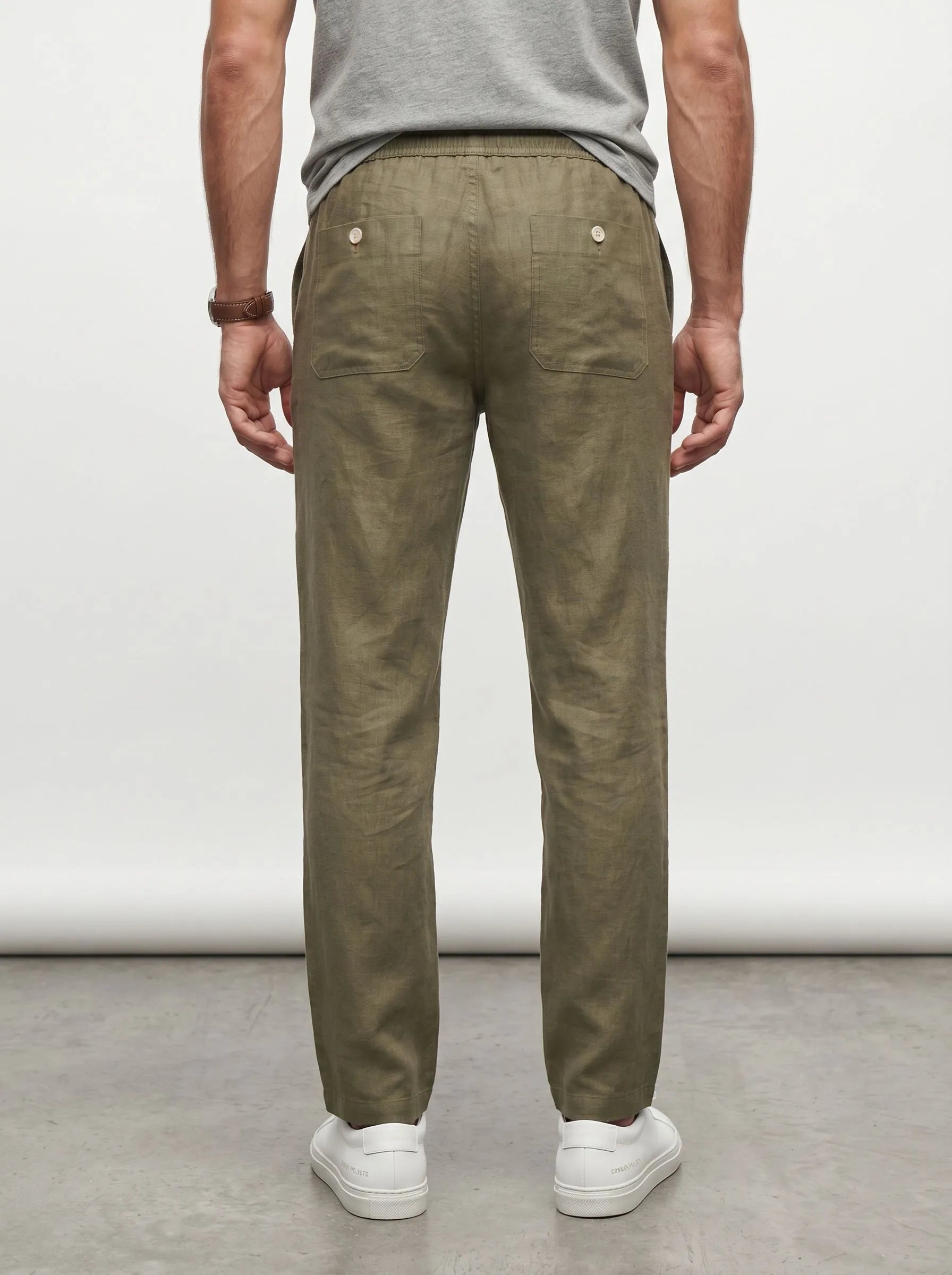 Pantalón informal de lino europeo 100%