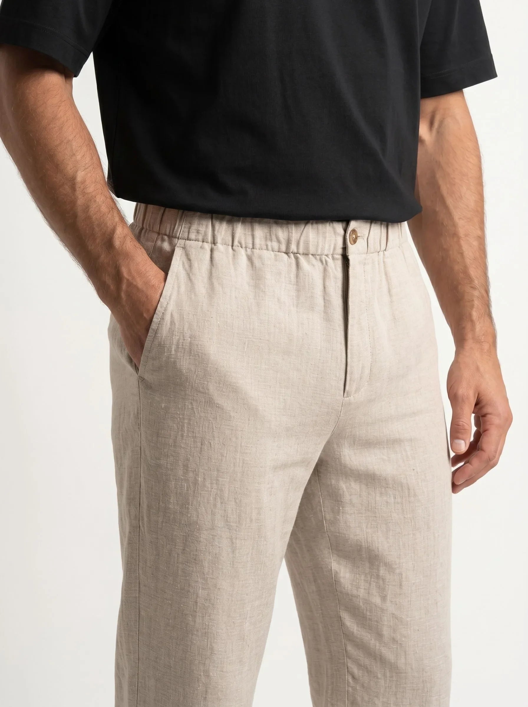 Pantaloni eleganti 100% lino europeo — 2-Pack