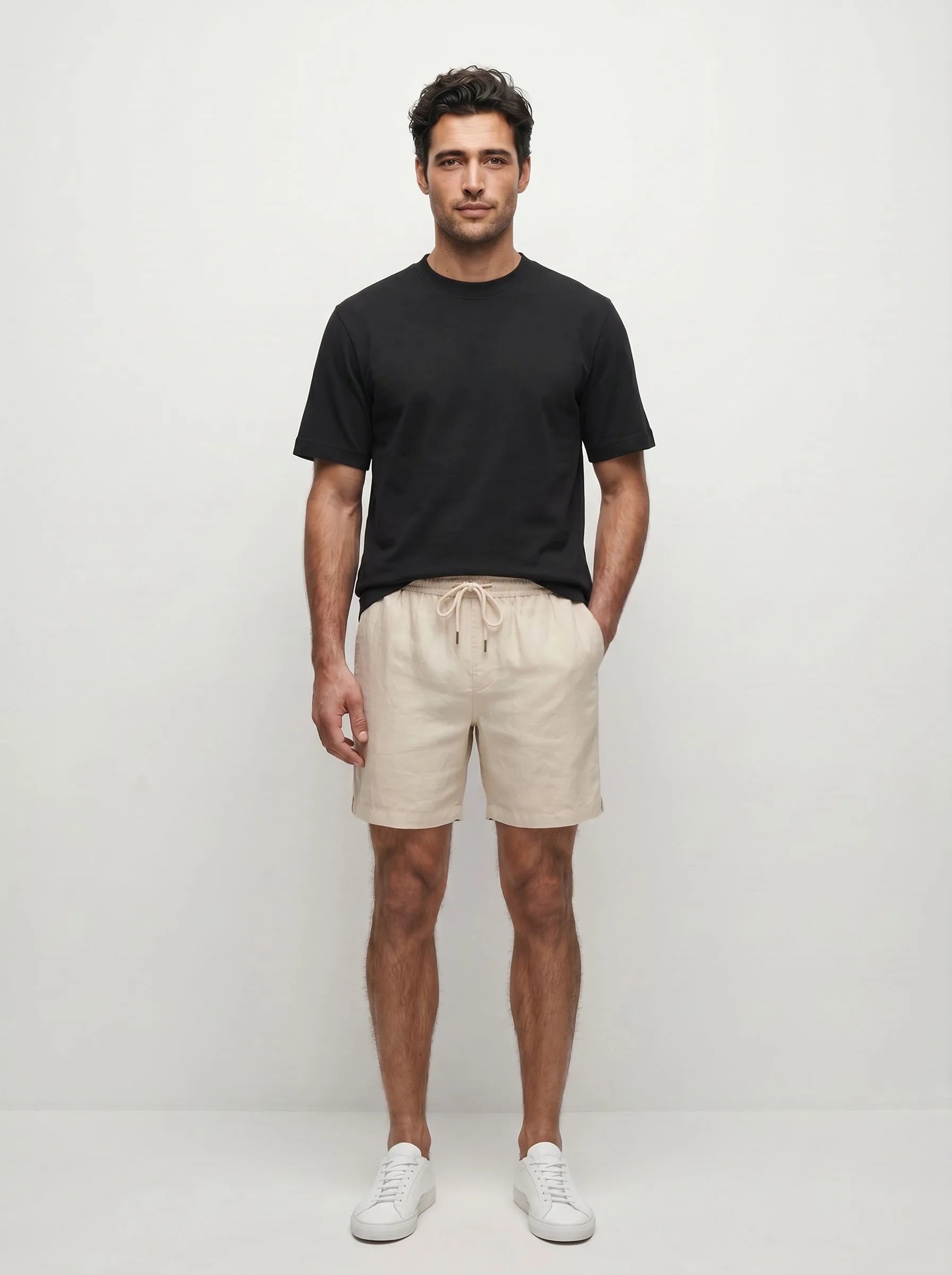 100% European Linen Drawstring Shorts