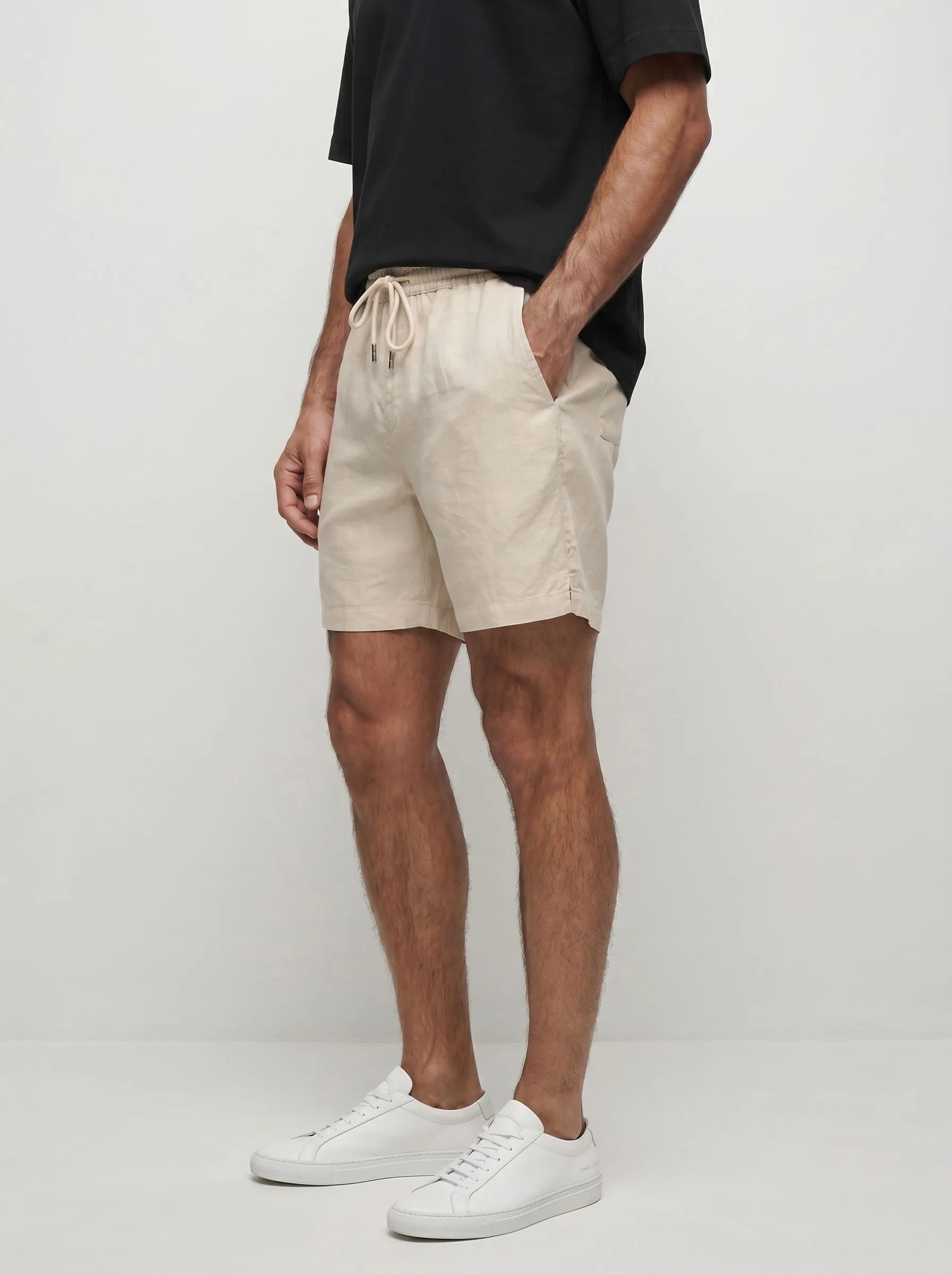 100% European Linen Drawstring Shorts