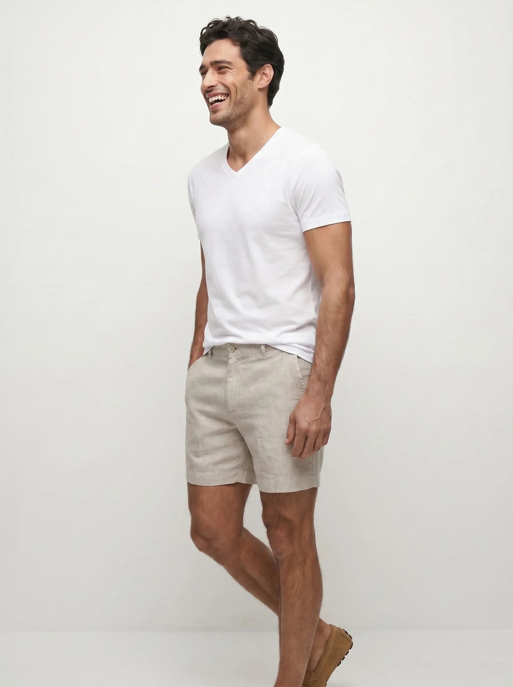 Elegante Shorts aus 100 % europäischem Leinen — 2-Pack
