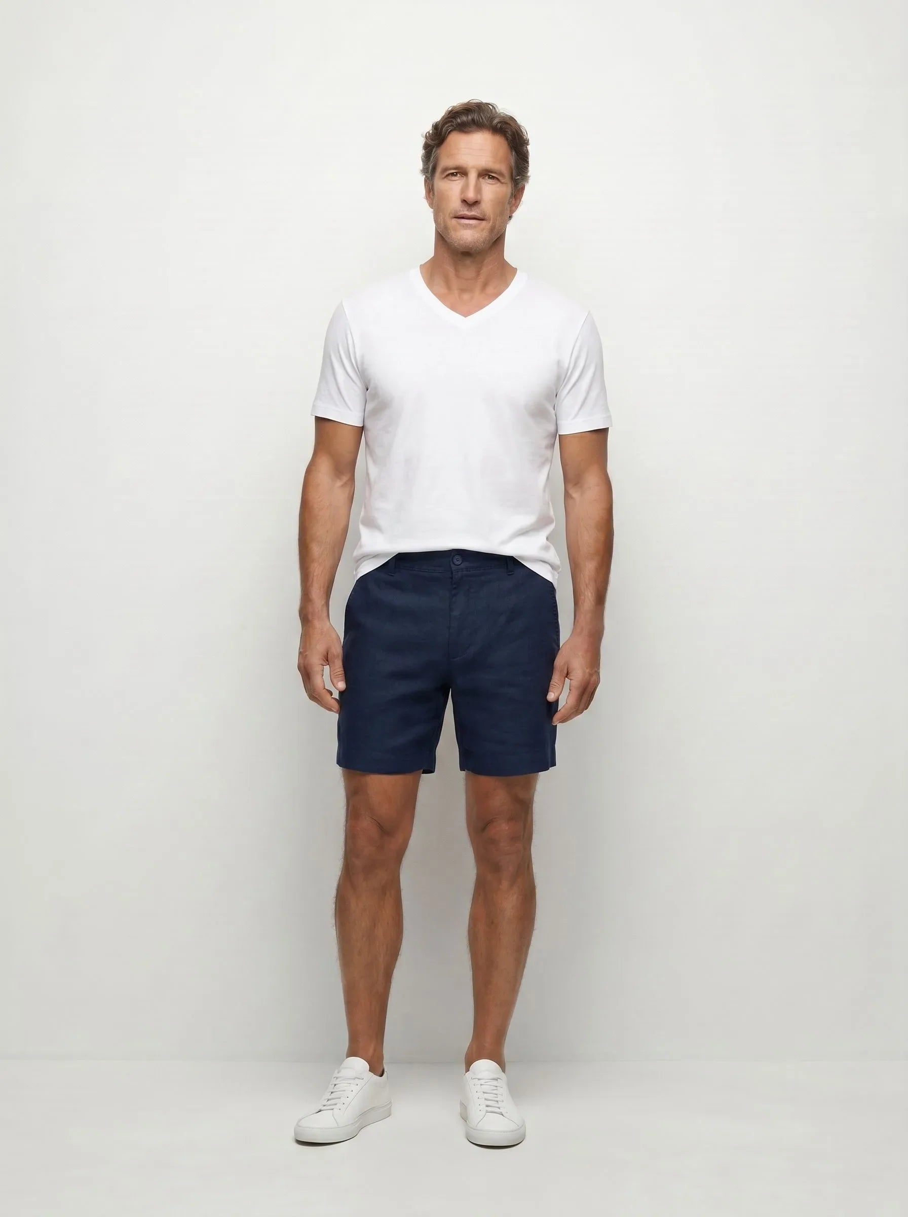 Elegante Shorts aus 100 % europäischem Leinen — 2-Pack
