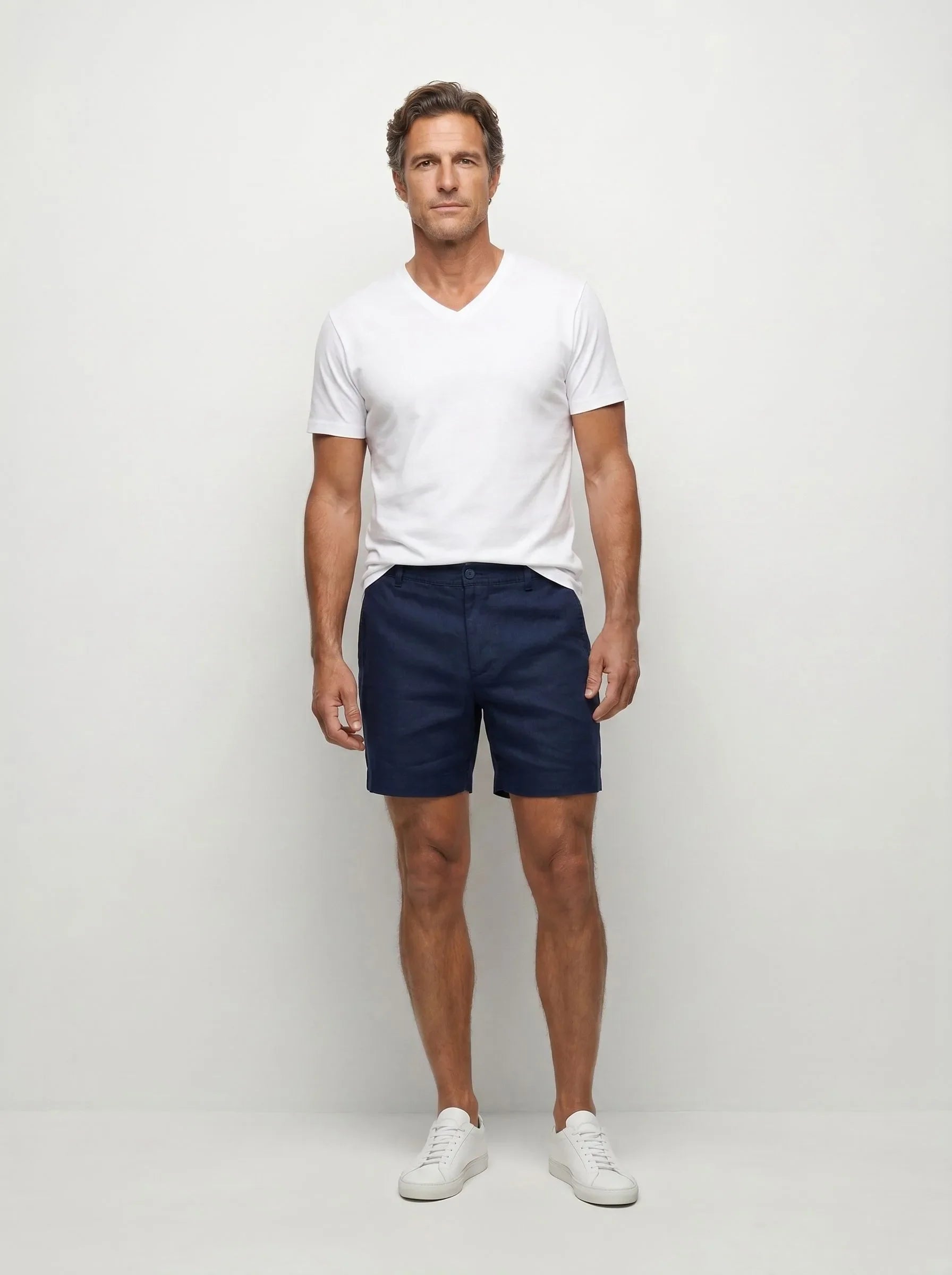 Elegante Shorts aus 100 % europäischem Leinen — 2-Pack