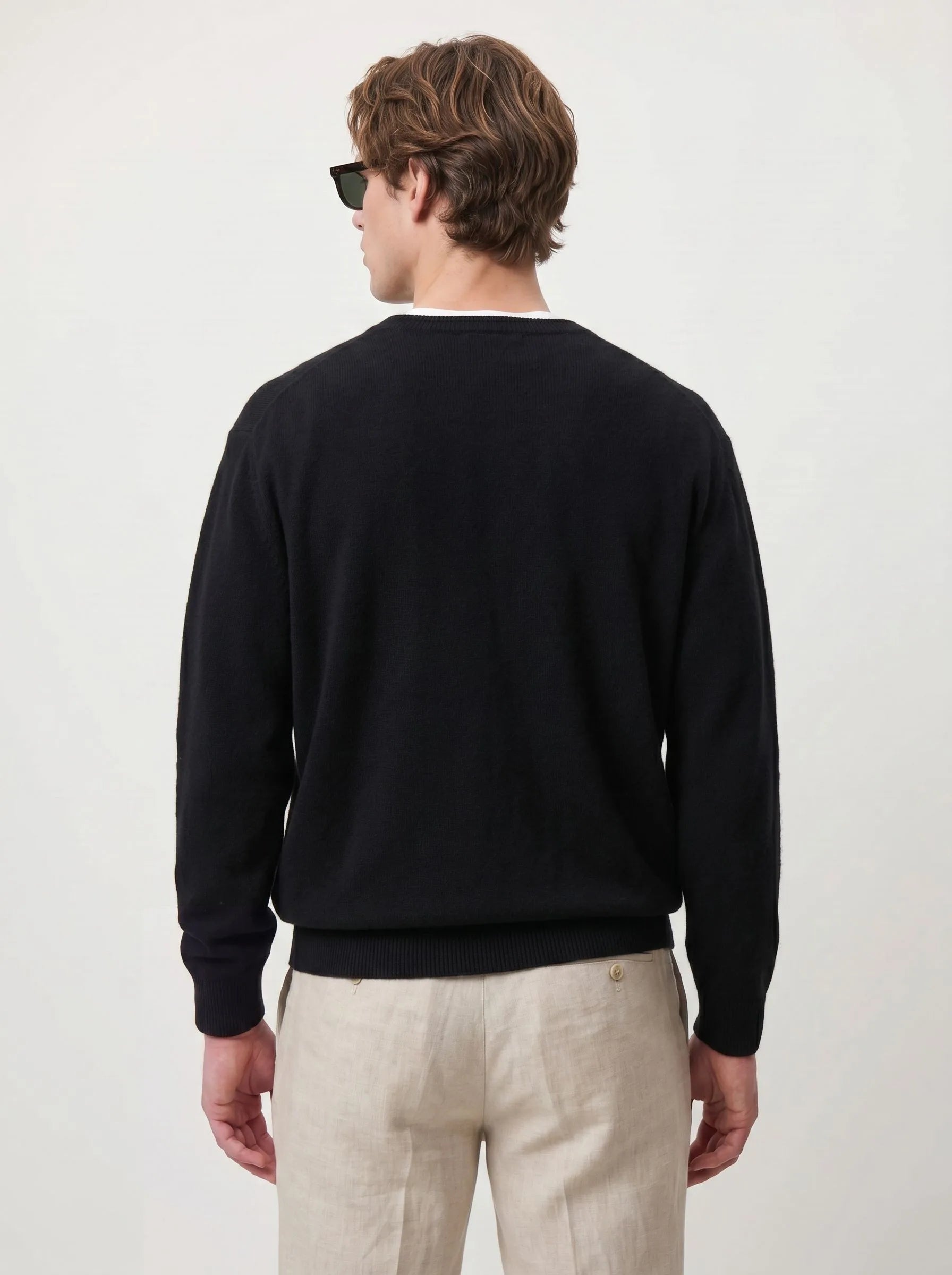 Maglione girocollo in cashmere mongolo