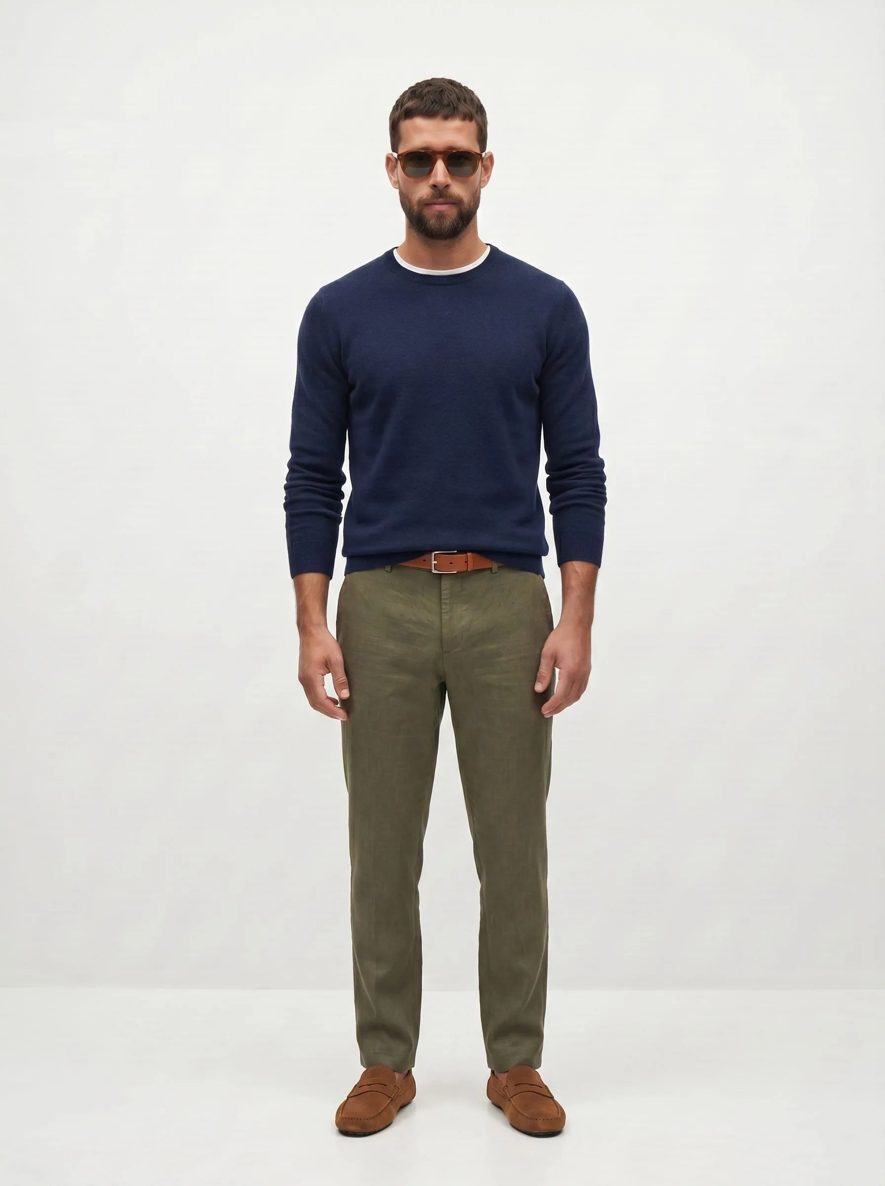 Maglione girocollo in cashmere mongolo