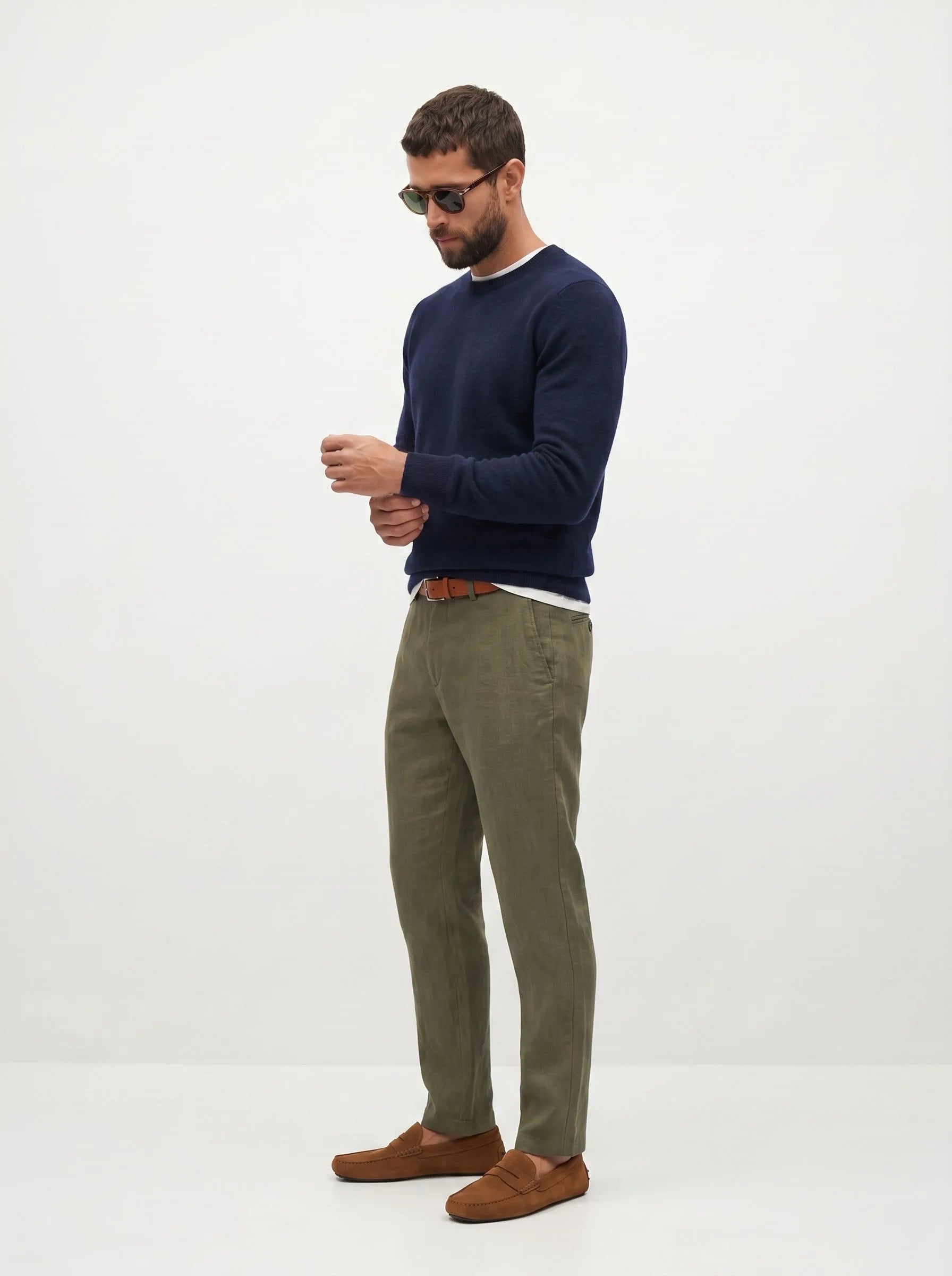 Maglione girocollo in cashmere mongolo
