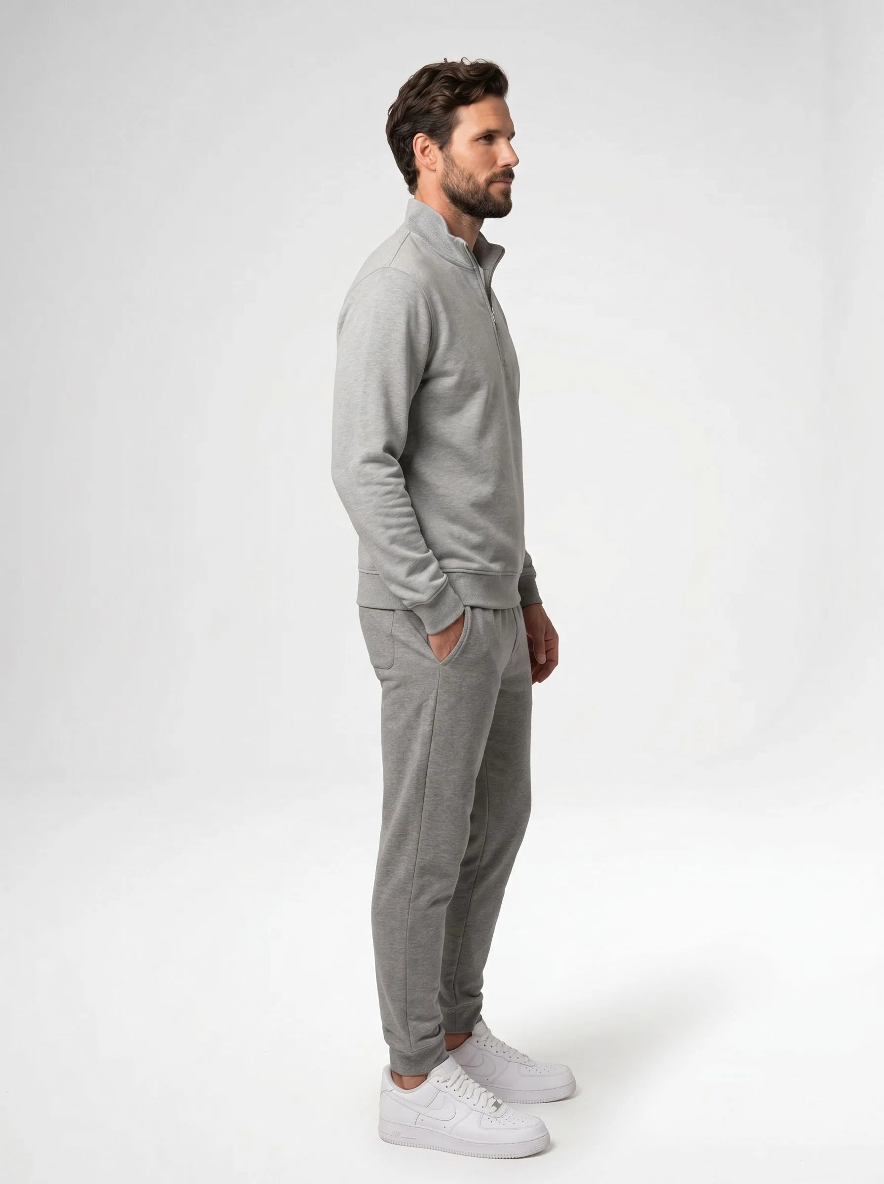 Bio-Baumwoll-Half-Zip-Pullover