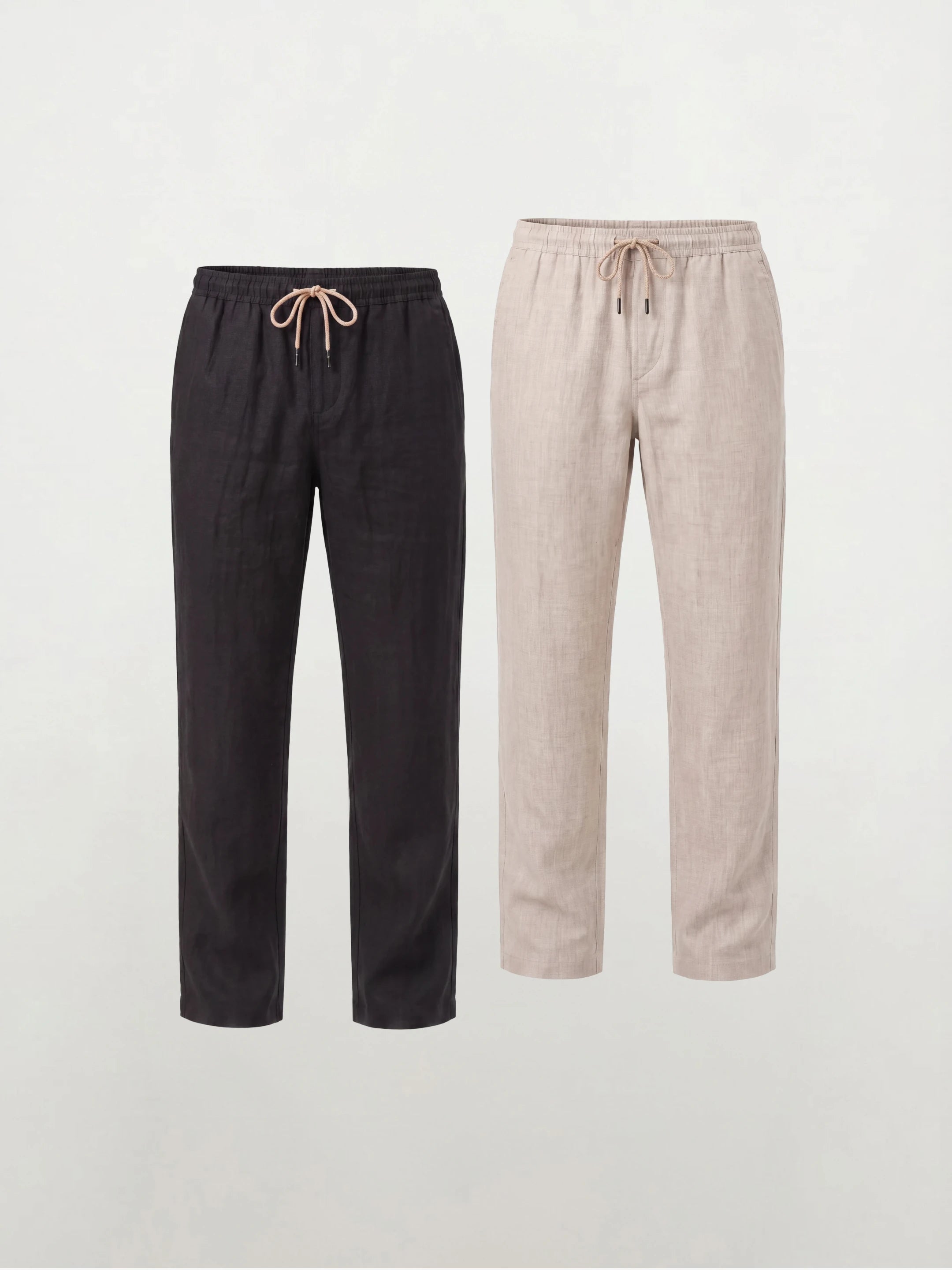 Pantalones informales de lino europeo 100% — Pack de 2