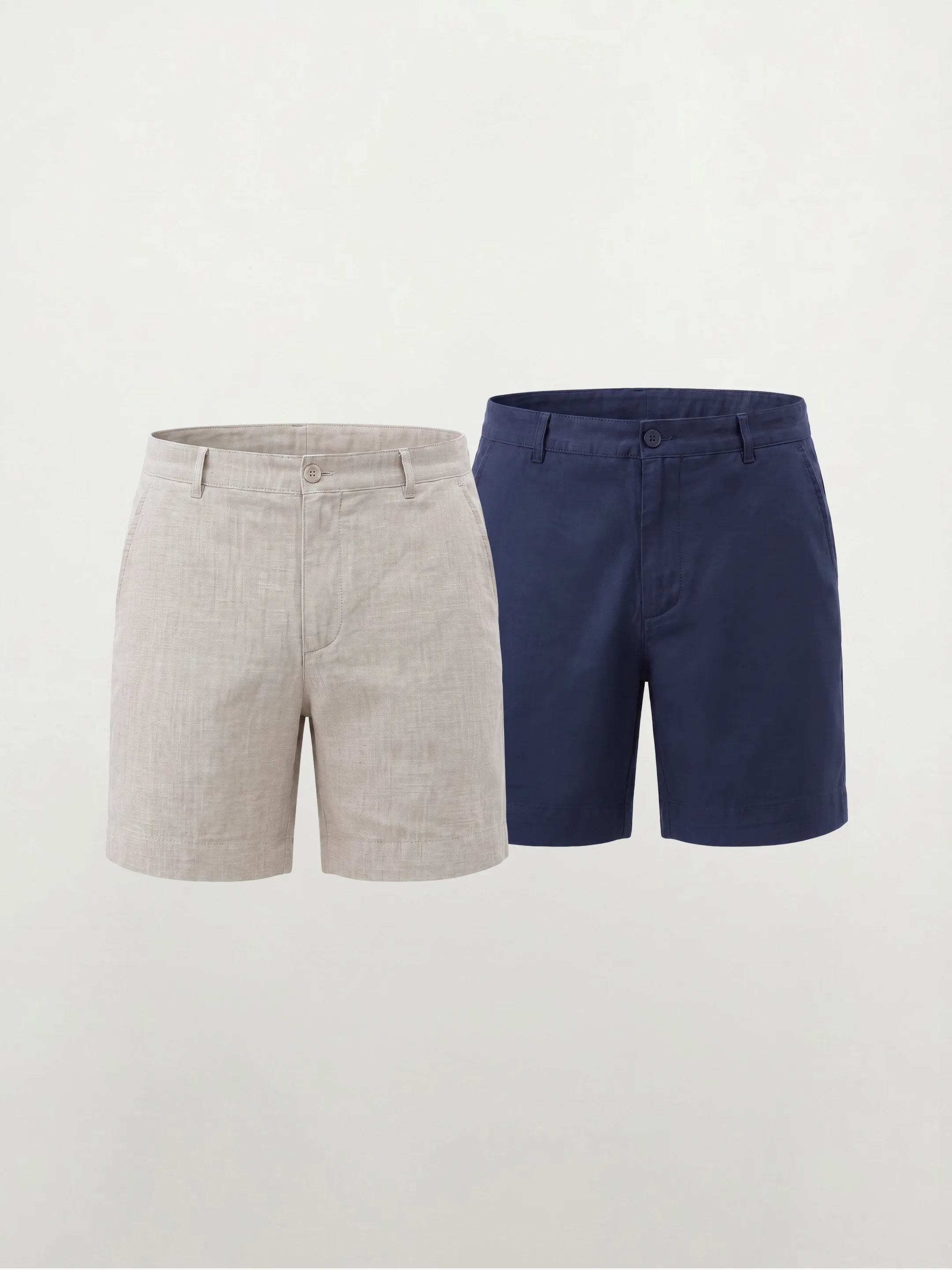 Elegante Shorts aus 100 % europäischem Leinen — 2-Pack